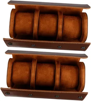 Watches and Earrings VALICLUD 2pcs Elastic Pu Leather toy vest elongate skim Slot Watch Display Case Portable Jewelry Storage Organizer for Travel Home Design for 