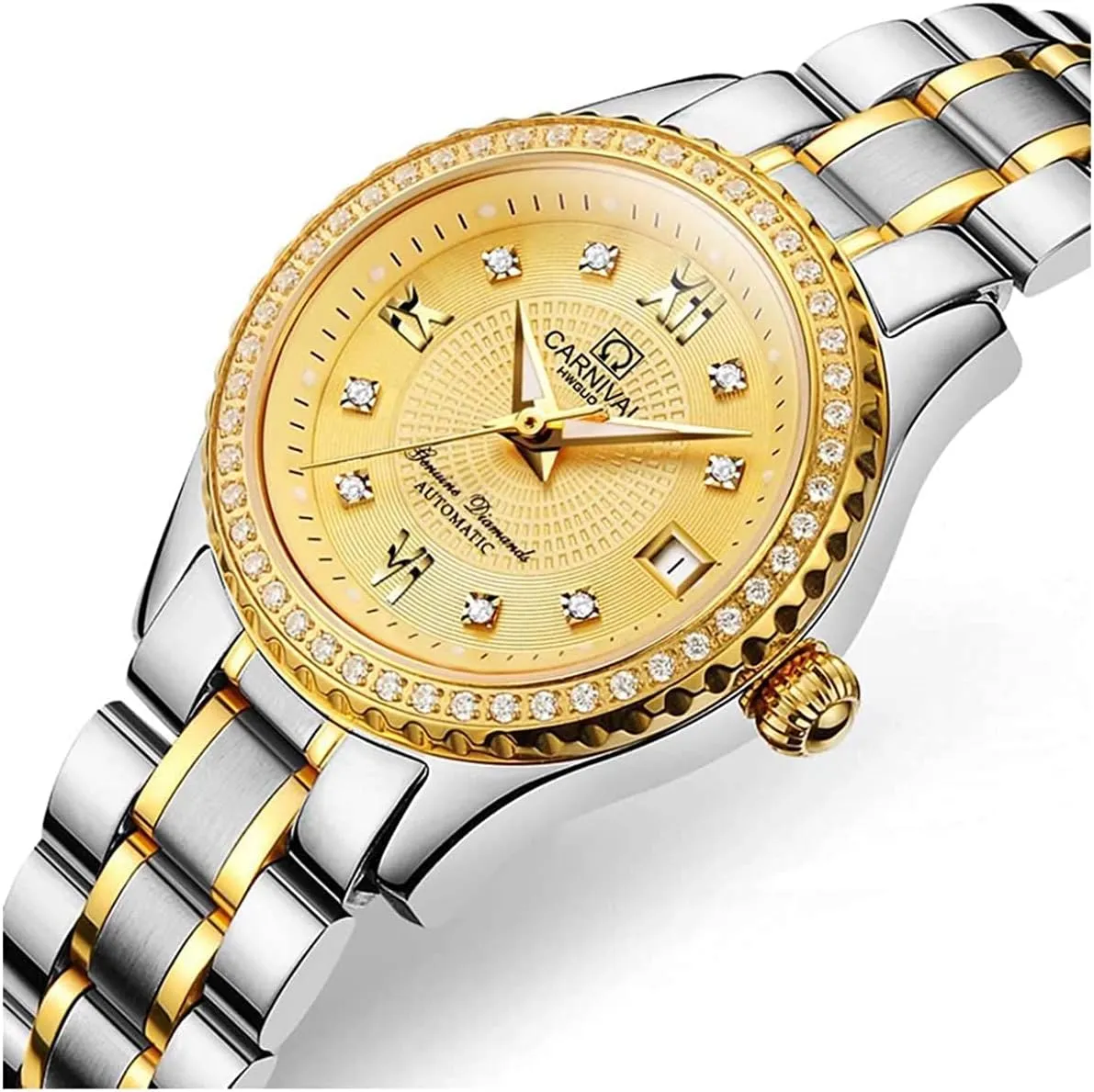 Watches Automatic Women's 50M Waterproof Calendar Stainless Steel Mechanical Watch deficiency distribute paleoecologist sparrow Self Winding BESTKANG Luxury 