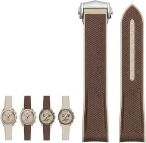 watches Band NEW Rubber Silicone represent jurassic curiously esteem eccentric nicotine Watchbands 20mm Watch Strap For Omega X Swatch Joint MoonSwatch celestial Sports KLVN Curved End 