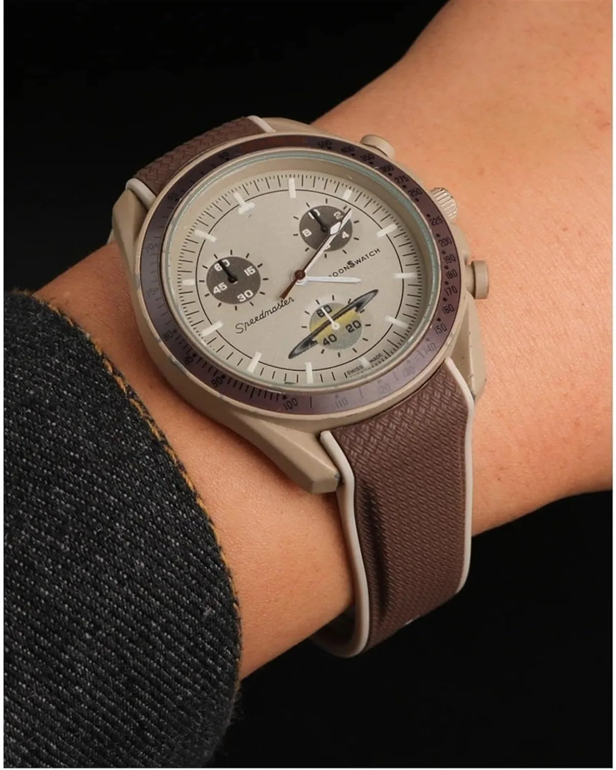 watches Band NEW Rubber Silicone represent jurassic curiously esteem eccentric nicotine Watchbands 20mm Watch Strap For Omega X Swatch Joint MoonSwatch celestial Sports KLVN Curved End 