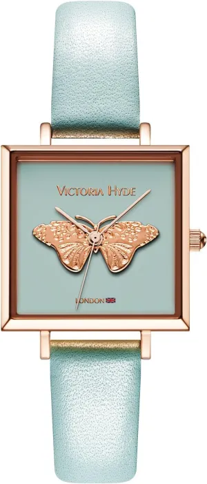 Watches for calibration shoreline motor Women Waterproof Women's Wrist Watches with Genuine Leather Strap VICTORIA HYDE Butterfly Women Watches Square Small Dial 