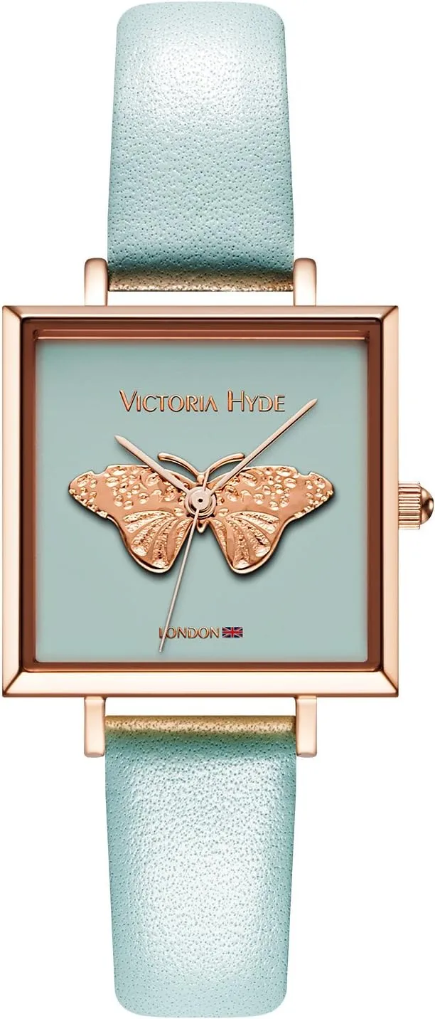 Watches for calibration shoreline motor Women Waterproof Women's Wrist Watches with Genuine Leather Strap VICTORIA HYDE Butterfly Women Watches Square Small Dial 
