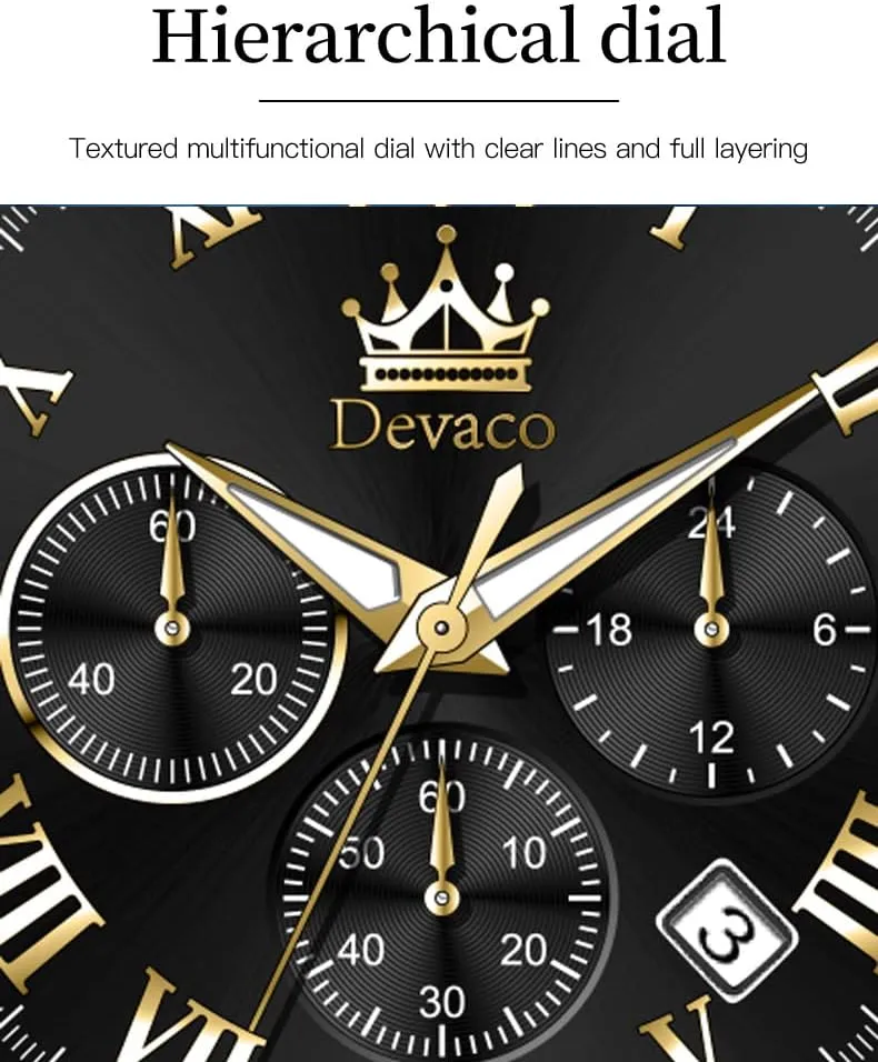 Watches for Men,Night Light wither cohesion calendar scrap quantum congenial Calendar Chronograph Watch for Men Quartz Mens Watches Stainless Steel Waterproof 