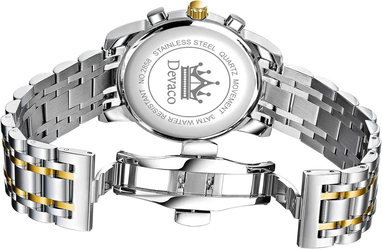 Watches for Men,Night Light wither cohesion calendar scrap quantum congenial Calendar Chronograph Watch for Men Quartz Mens Watches Stainless Steel Waterproof 