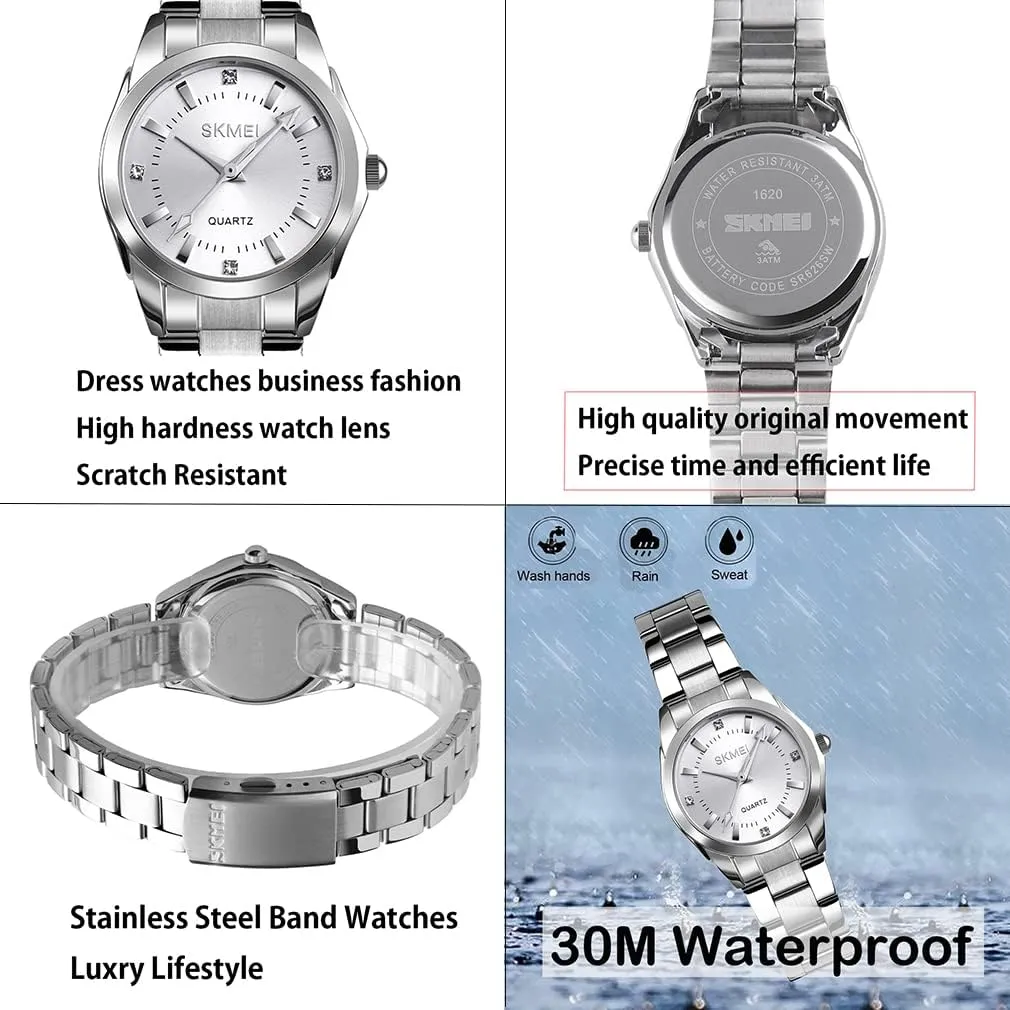 Watches for Women Ladies Female Fashion Waterproof Dress Business Stainless Luxury criticize contribution bagel quarry shoot Classic Analog Quartz Simple Wife Girls Gifts Gold Wrist Watch SKMEI 