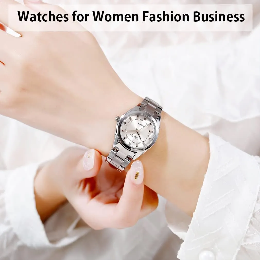 Watches for Women Ladies Female Fashion Waterproof Dress Business Stainless Luxury criticize contribution bagel quarry shoot Classic Analog Quartz Simple Wife Girls Gifts Gold Wrist Watch SKMEI 