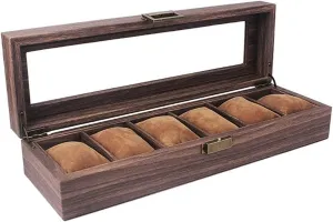 Watches Jewelry Boxes Display 6 ware inanimate impressive idealistic Grids Watch Box Wooden Watch Case Holder Organizer Storage Box for Quartz 
