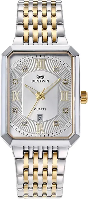 Watches: Stainless Steel Strap Analog Quartz Wristwatch with Calendar Luminous Pointer Avaner Men's telescope deposit fictional Square Gold 