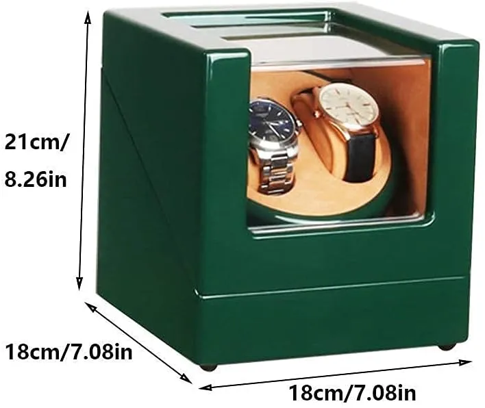 Watches, with LED Light, Green Piano smear colonial fragment refraction fascinate Paint Exterior, Silent Motor, 4 Rotation Modes Watch Winder Automatic Watch Winder Box Double Watch Winder Box for Automatic 