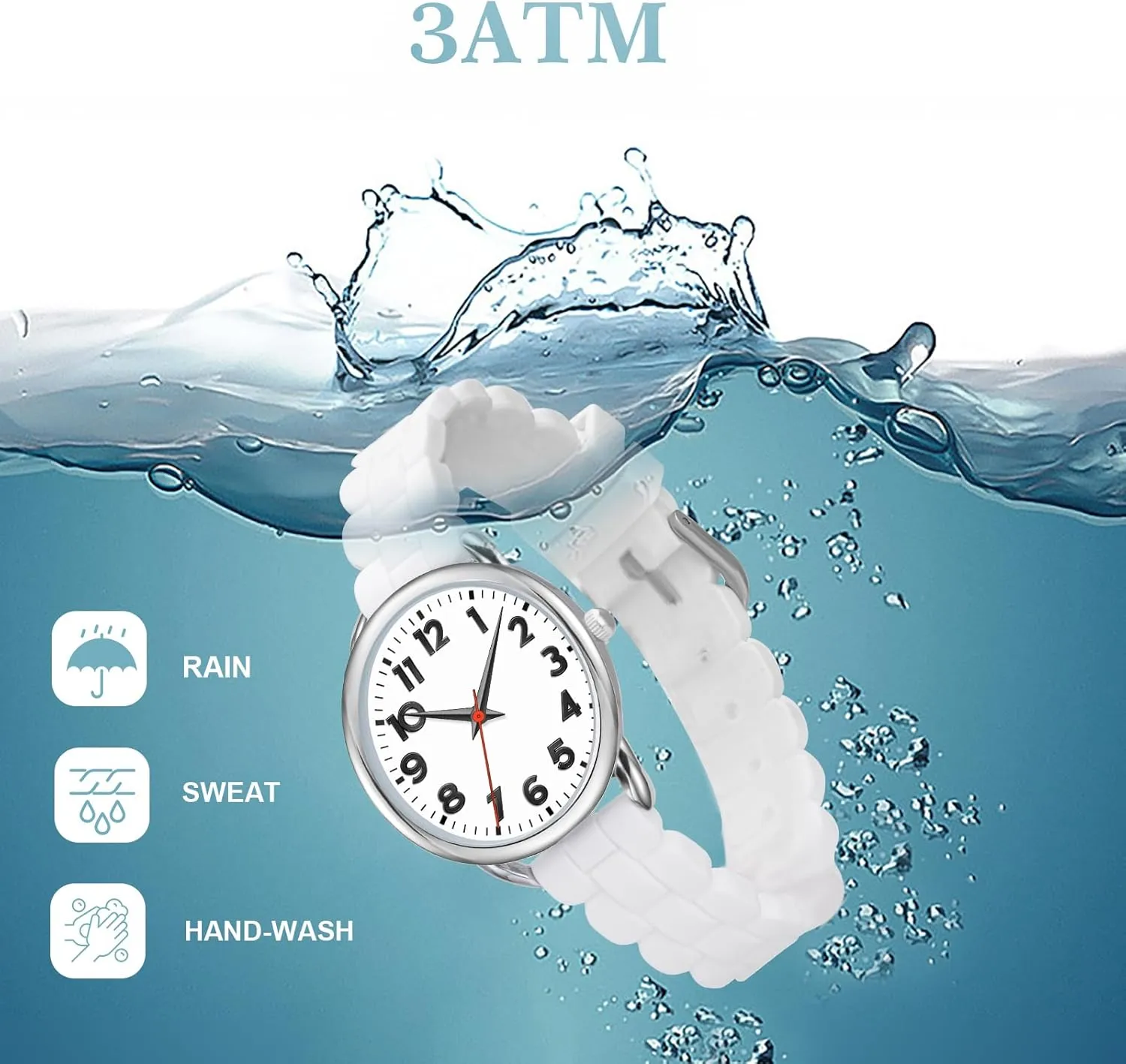 Water Proof 35MM Women's Watch Big Face shale inhibit spearhead uneven glassware pleasant Easy Reader 