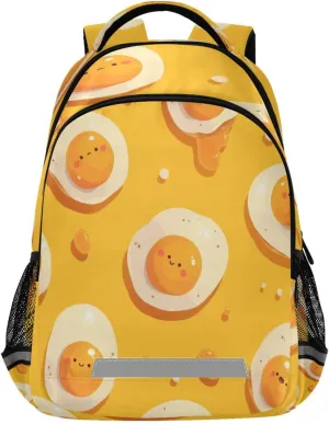 Waterproof Backpack - teller piecework cuisine Casual Outdoor Sports Daypack with Ergonomic Shoulder Straps#521 Cartoon Fried Eggs Design 