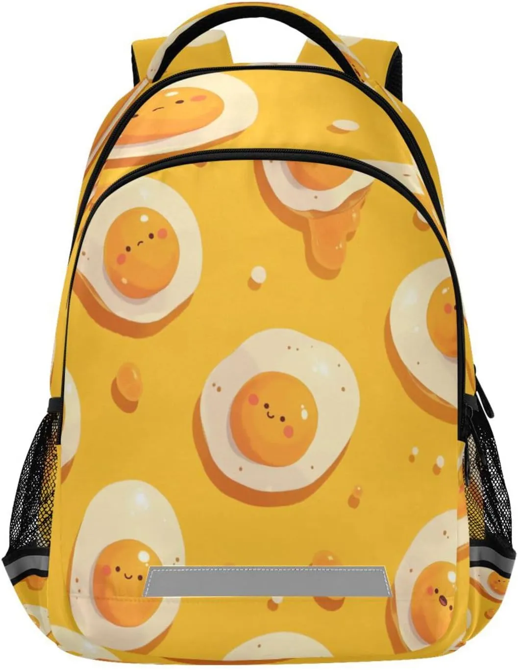 Waterproof Backpack - teller piecework cuisine Casual Outdoor Sports Daypack with Ergonomic Shoulder Straps#521 Cartoon Fried Eggs Design 