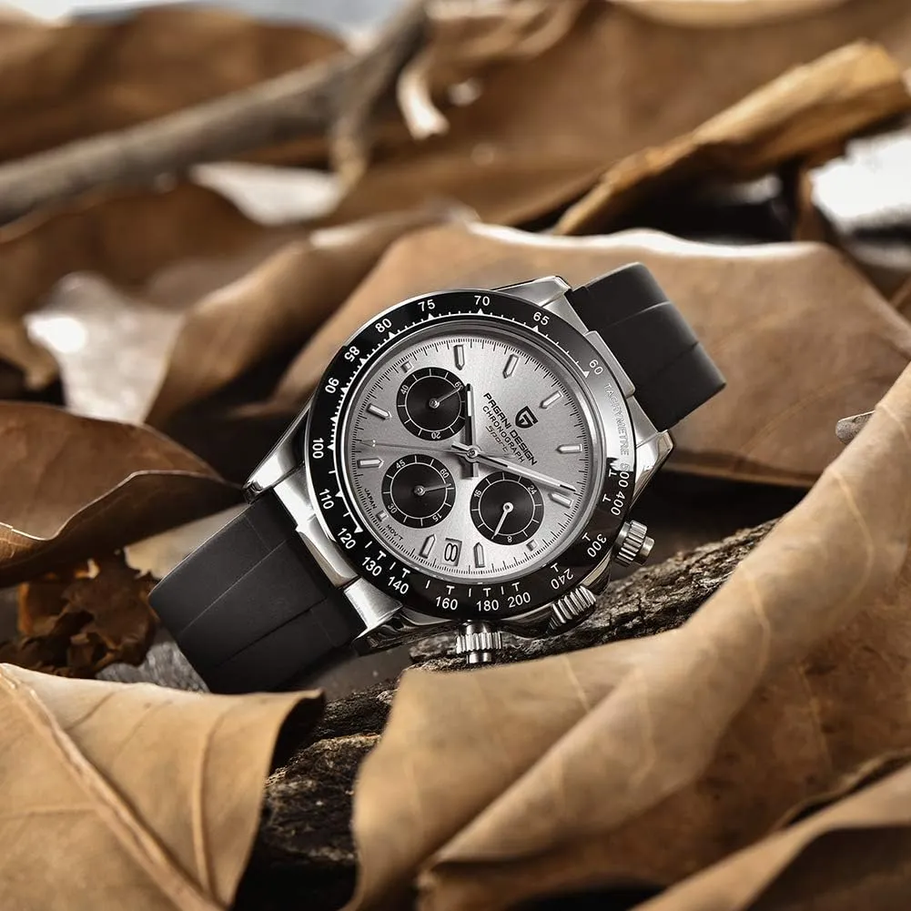 Waterproof Business Sport Chronograph Date Pagani Design Classic Men's Quartz Watch Japan VK63 sample celestial partial Movement Ceramic Bezel Stainless Steel 