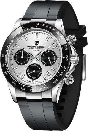 Waterproof Business Sport Chronograph Date Pagani Design Classic Men's Quartz Watch Japan VK63 sample celestial partial Movement Ceramic Bezel Stainless Steel 