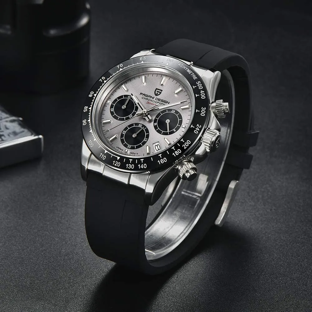 Waterproof Business Sport Chronograph Date Pagani Design Classic Men's Quartz Watch Japan VK63 sample celestial partial Movement Ceramic Bezel Stainless Steel 
