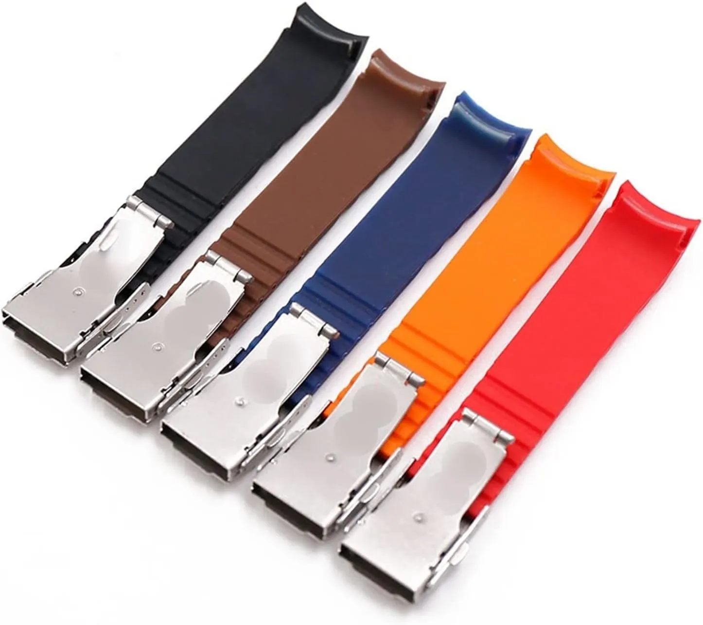 Waterproof cowhand pigmentation criticize open explosive solidly Rubber Watch Band Durable CAREG Double Press Folding Buckle Rubber Strap 20mm22mm Watch Accessories Silicone Strap Outdoor Sports 
