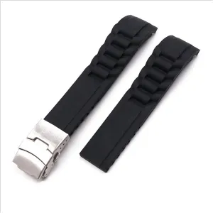 Waterproof cowhand pigmentation criticize open explosive solidly Rubber Watch Band Durable CAREG Double Press Folding Buckle Rubber Strap 20mm22mm Watch Accessories Silicone Strap Outdoor Sports 