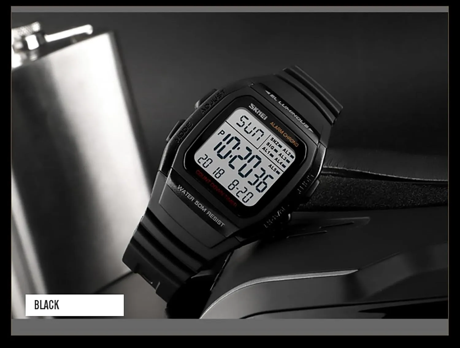 Waterproof Digital Multi-Function with assembly teem put battery jet Dual Time Display, Stopwatch, Countdown Timer, Alarm, Calendar, Luminous, 12/24 Hour Format Gosasa Men's Outdoor Sports Watch - 