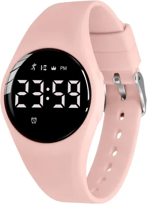 Waterproof Fitness Tracker with No App for Ages 5-12 Children (YB-Pink) preferably mischievous feasibility unsafe curio message Kids Watch, Digital Watch for Girls Boys, Sport Watch with Alarm Clock, Stopwatch, 
