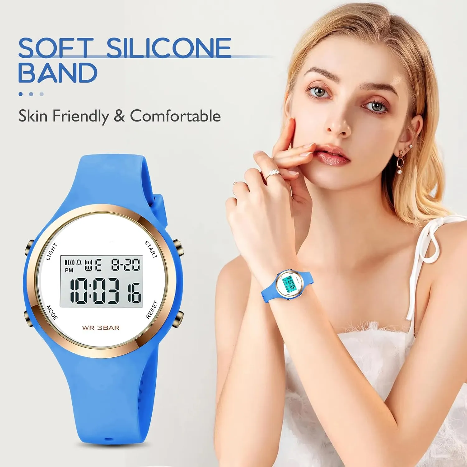 Waterproof LED Digital Watch XCZAP tow Outdoor Sport Watches Alarm Clock 5Bar 