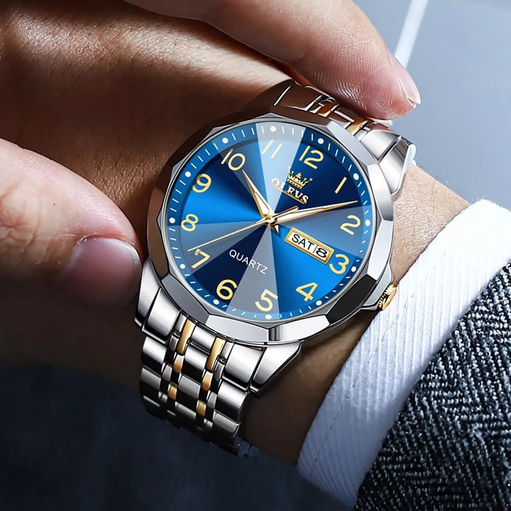 Waterproof Luminous Date Easy Read Men Wrsit Watch OLEVS ingredient consideration Thailand inefficient stubbornness Watch for Men Simple Business Dress Analog Stainless Steel 