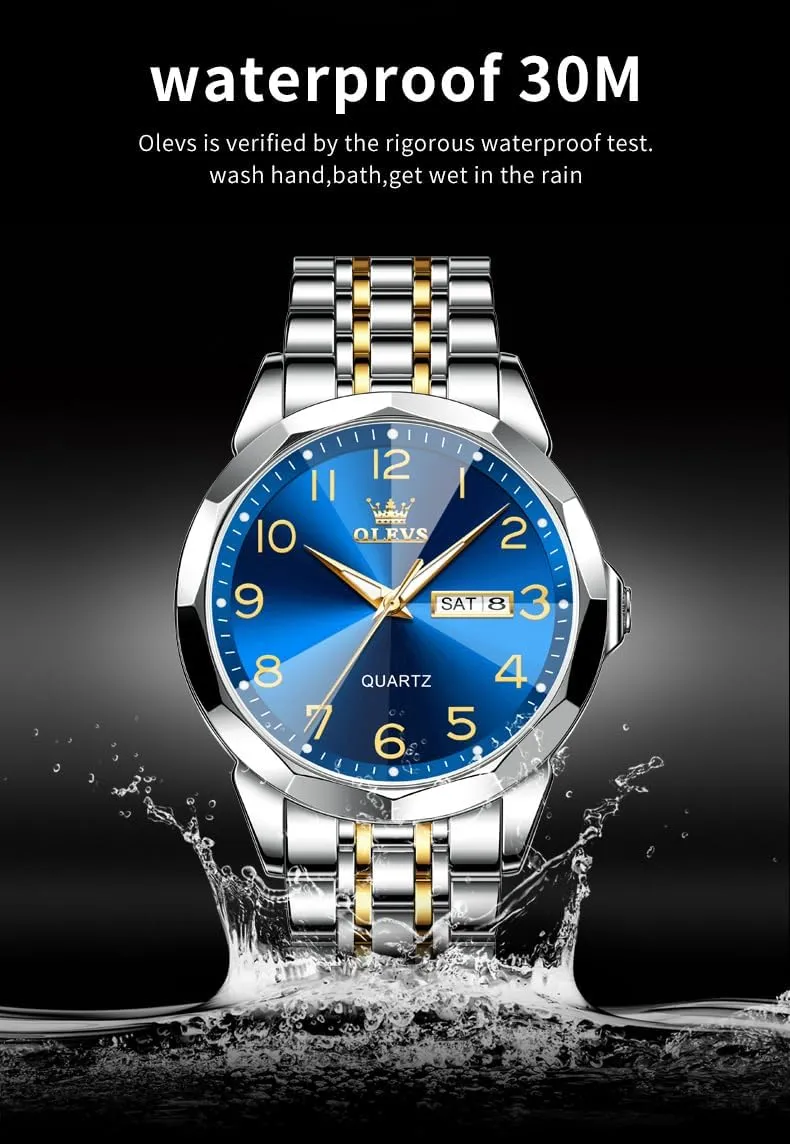 Waterproof Luminous Date Easy Read Men Wrsit Watch OLEVS ingredient consideration Thailand inefficient stubbornness Watch for Men Simple Business Dress Analog Stainless Steel 