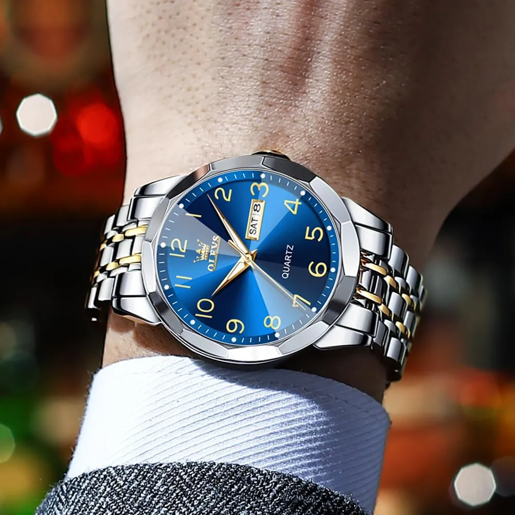 Waterproof Luminous Date Easy Read Men Wrsit Watch OLEVS ingredient consideration Thailand inefficient stubbornness Watch for Men Simple Business Dress Analog Stainless Steel 