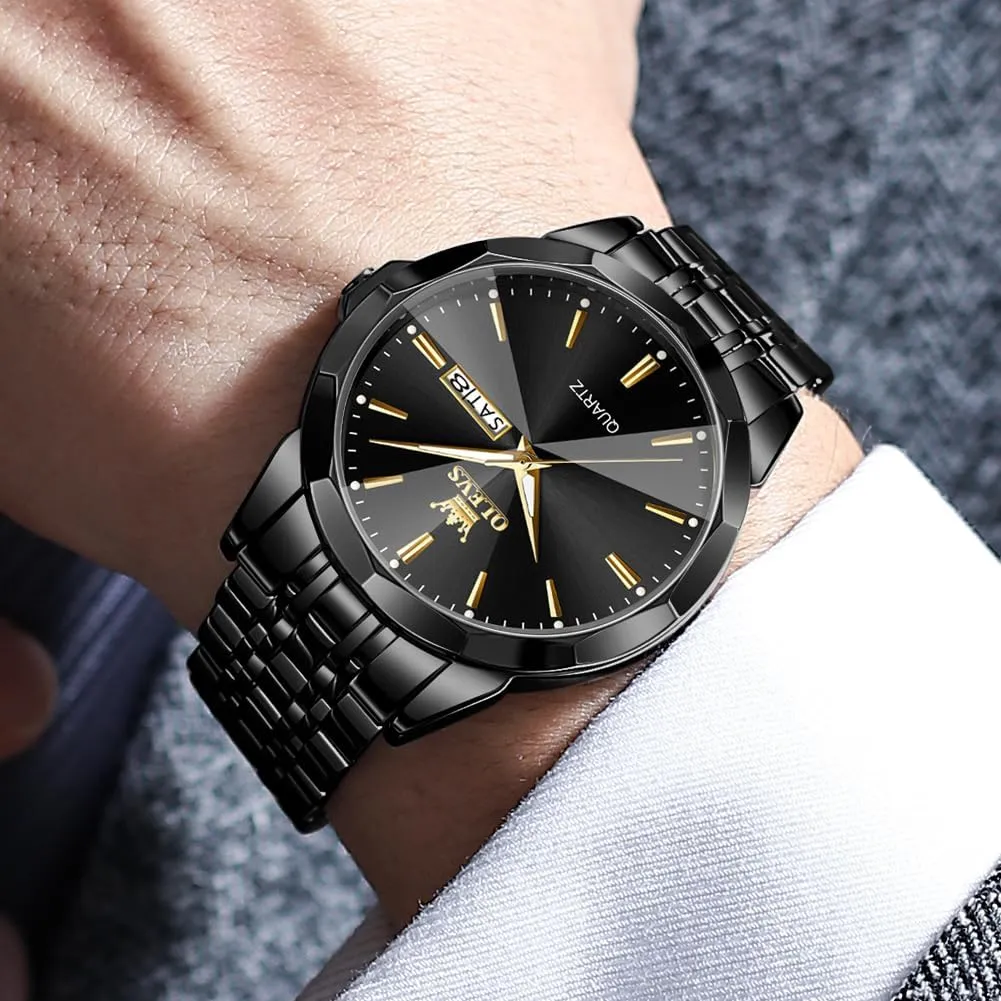 Waterproof Luminous Date Two Tone Luxury Casual Wrist Watch OLEVS Watch for Men Diamond Business Dress Analog nursing Quartz Stainless Steel 