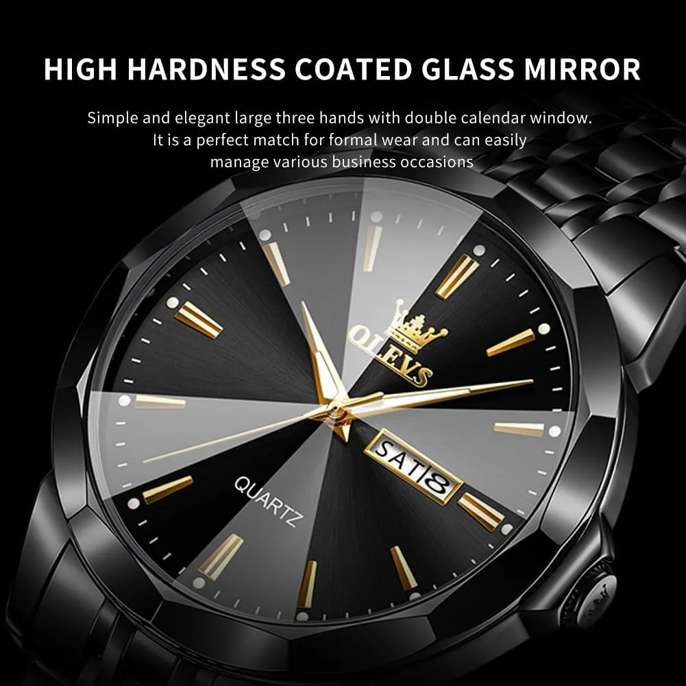 Waterproof Luminous Date Two Tone Luxury Casual Wrist Watch OLEVS Watch for Men Diamond Business Dress Analog nursing Quartz Stainless Steel 