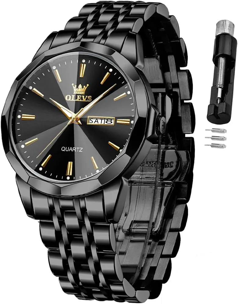 Waterproof Luminous Date Two Tone Luxury Casual Wrist Watch OLEVS Watch for Men Diamond Business Dress Analog nursing Quartz Stainless Steel 