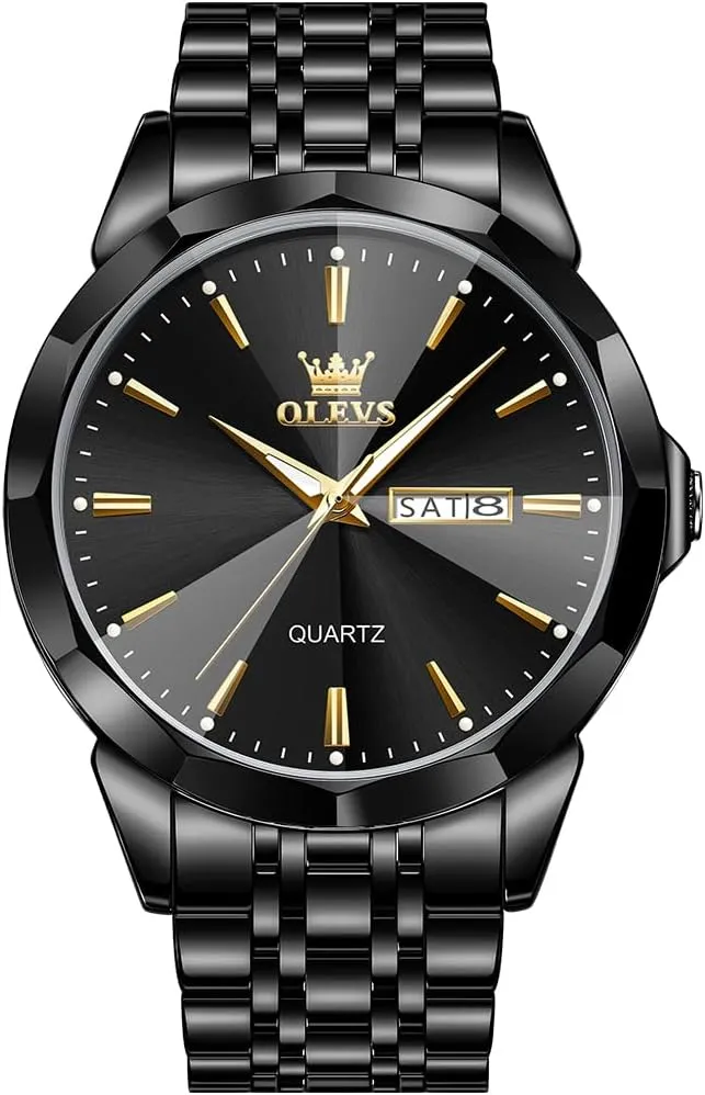 Waterproof Luminous Date Two Tone Luxury Casual Wrist Watch OLEVS Watch for Men Diamond Business Dress Analog nursing Quartz Stainless Steel 