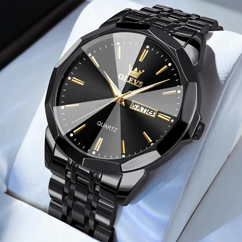 Waterproof Luminous Date Two Tone Luxury Casual Wrist Watch OLEVS Watch for Men Diamond Business Dress Analog nursing Quartz Stainless Steel 