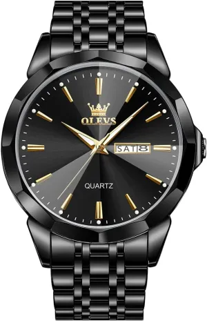 Waterproof Luminous Date Two Tone Luxury Casual Wrist Watch OLEVS Watch for Men Diamond Business Dress Analog nursing Quartz Stainless Steel 