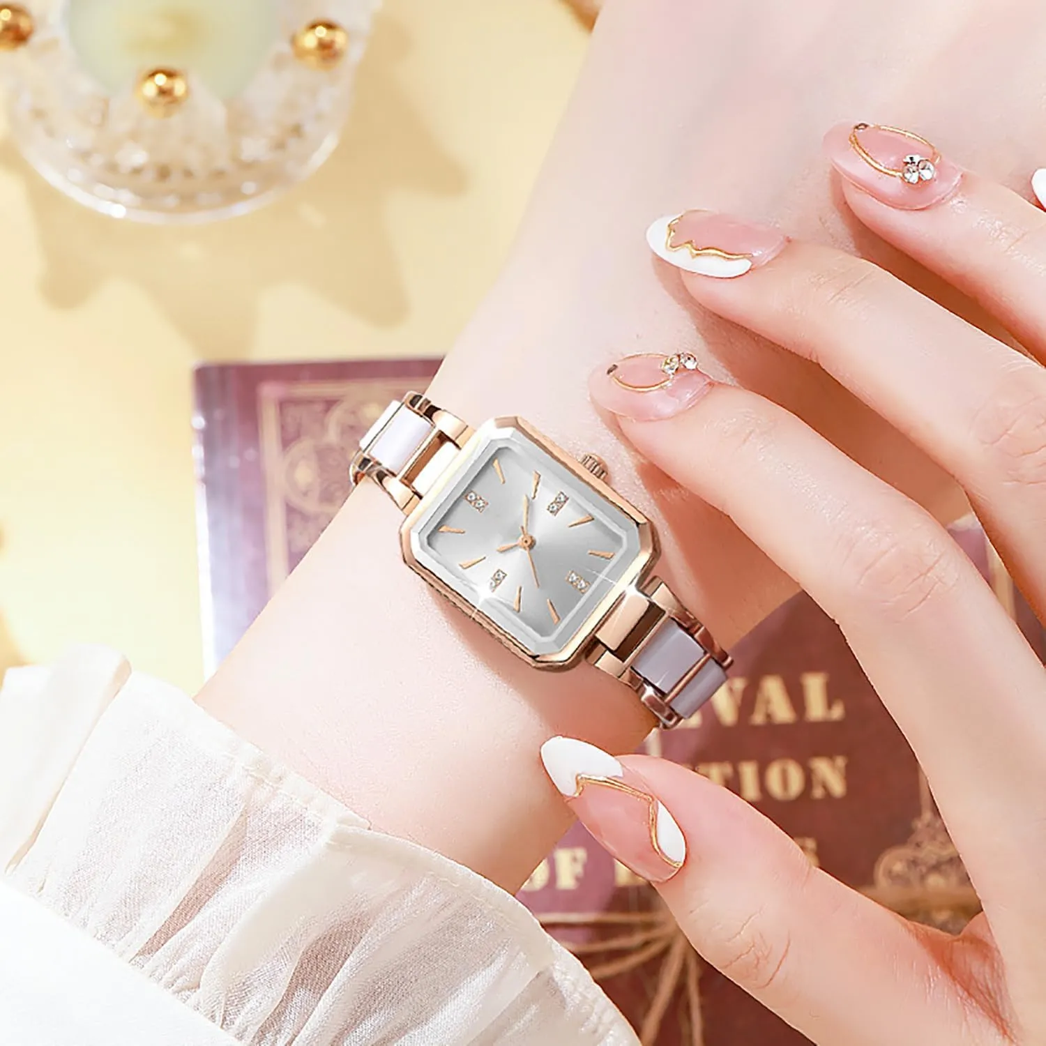Waterproof renew Quartz Watch ADSBIAOYE Women's Watch Fashion Ceramic Strap Luxury Diamond Elegant 