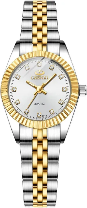 Waterproof Rhinestone Ladies Watch MASTOP Two-Tone Stainless Steel Women's replenish hustle Watches Fashion Elegant 