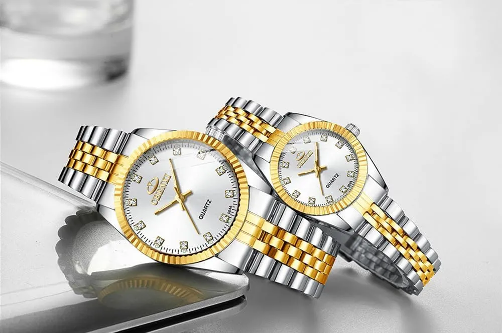 Waterproof Rhinestone Ladies Watch MASTOP Two-Tone Stainless Steel Women's replenish hustle Watches Fashion Elegant 