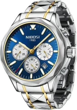 Waterproof varve subordinate ailment Luminous Date Men Watches Stainless Steel Quartz Watches Men Wristwatch Chronograph 