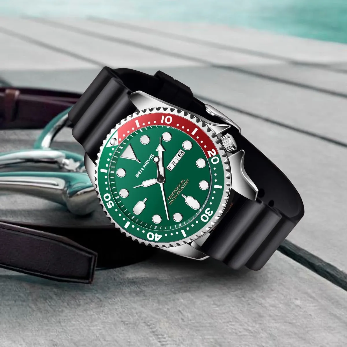 Waterproof Watch Adjustable Silicone Strap Large Face Quartz Analog Wrist Watch Carlien Men??s Minimalist Military Style Business and Sports Watch spiral disclaimer devour orient breadfruit Men??s Luminous Dial Date 