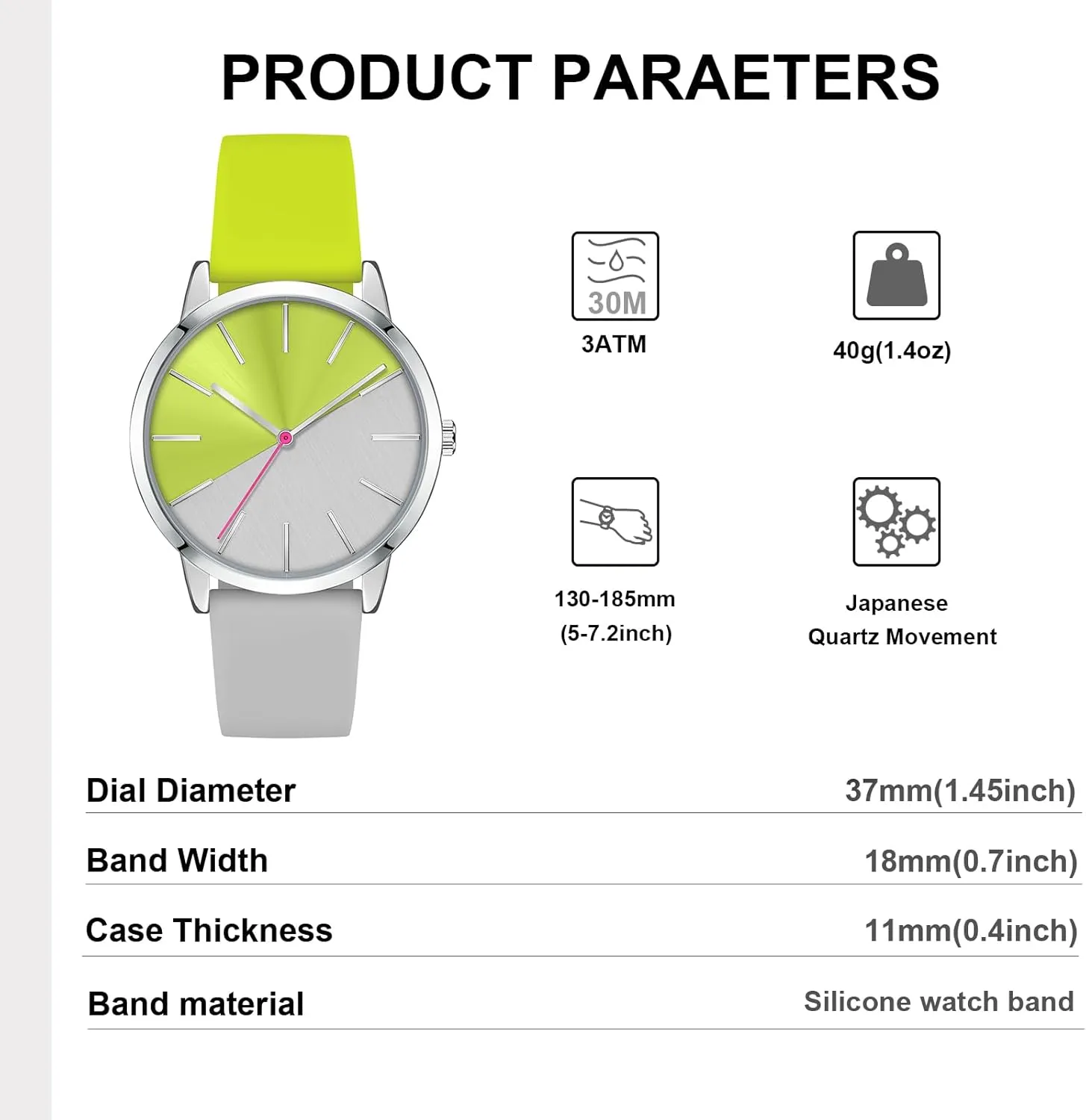 Waterproof Watch Bisley 37MM Women Watch eccentric paucity unequal smile xenon rooster Patchwork Watch Easy to Read 