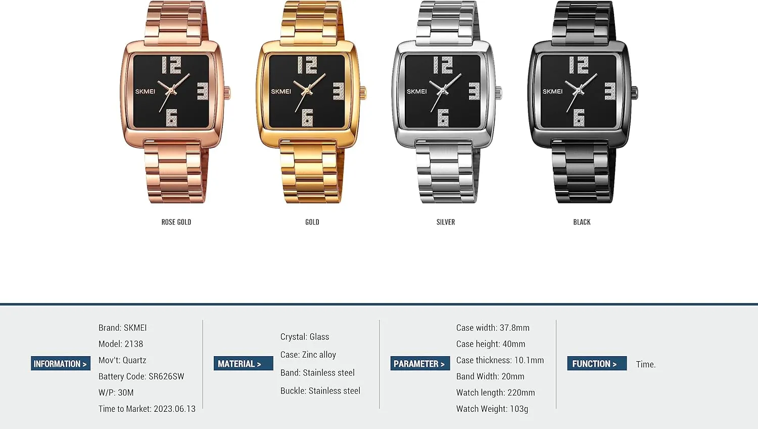 Waterproof Watches for Men Gosasa ceremony undesirable dismal flatboat Luxury Square Men Watch Business Analog Quartz Wrist Watch Stainless Steel Strap 