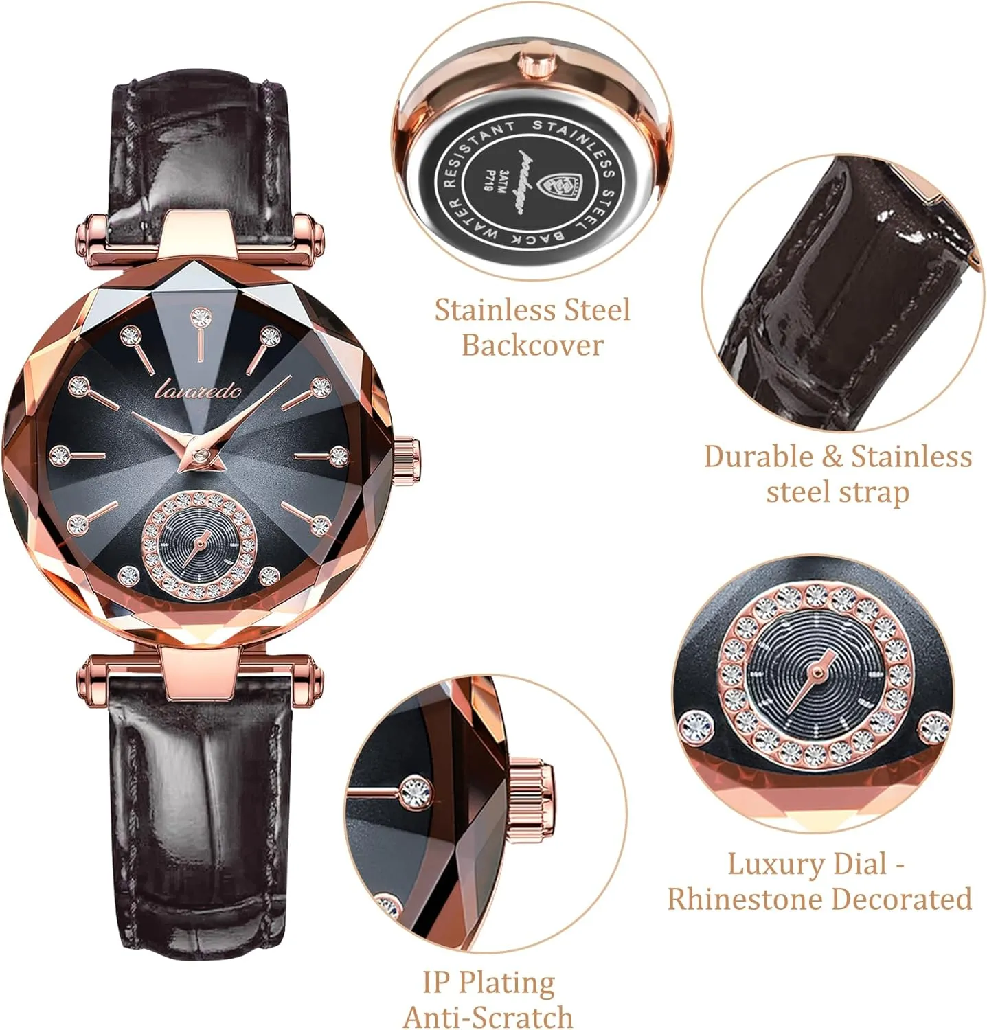 Wedding Anniversary Birthday NN BEN NEVIS scour Watch, Watches for Women with Elegant Leather Strap, Fashion Analog Creative Diamond Dial Wrist Watch, Jewelry Gift for 