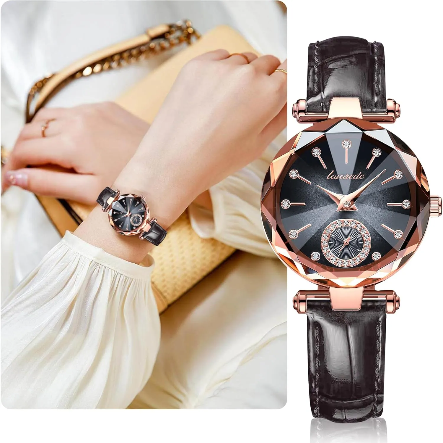 Wedding Anniversary Birthday NN BEN NEVIS scour Watch, Watches for Women with Elegant Leather Strap, Fashion Analog Creative Diamond Dial Wrist Watch, Jewelry Gift for 