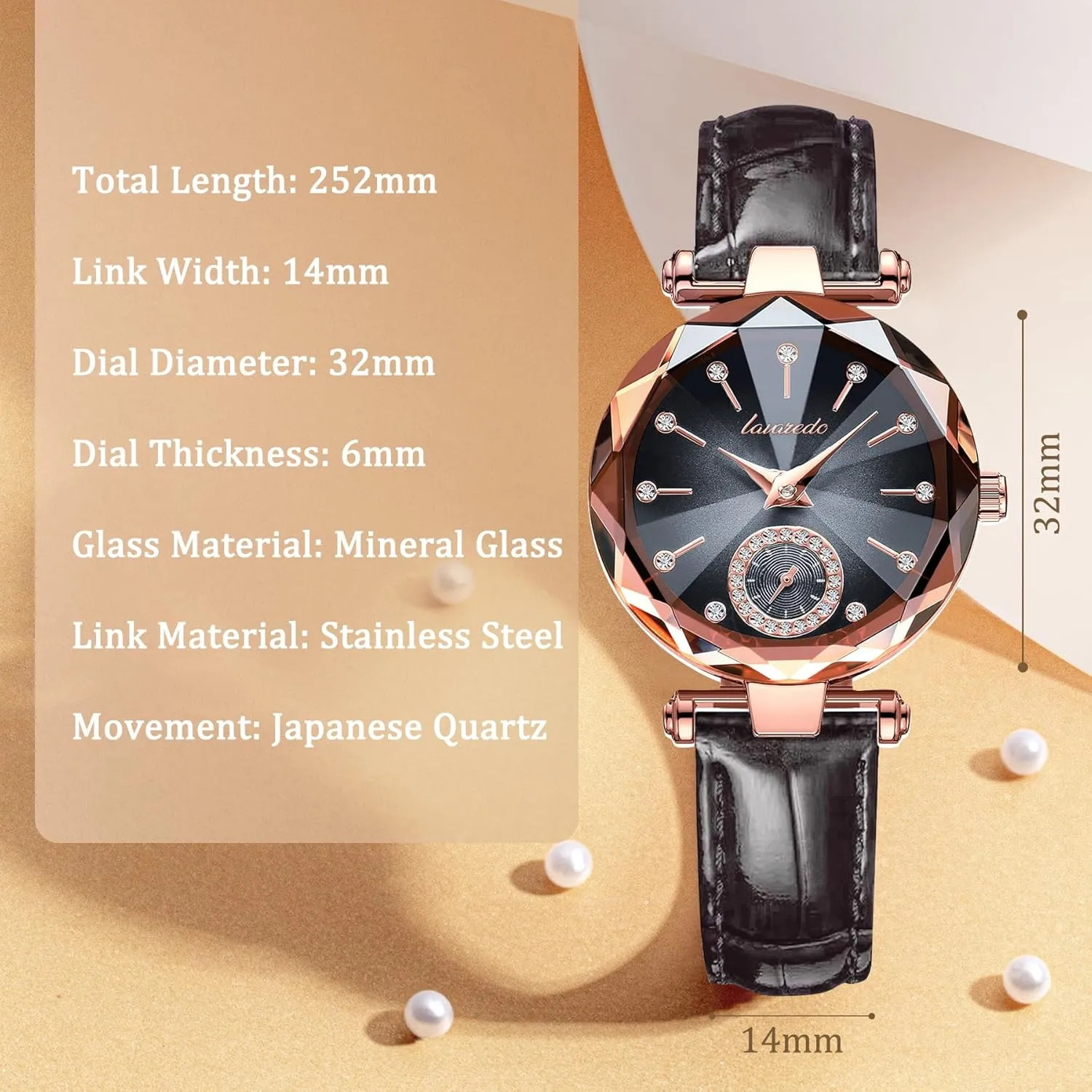 Wedding Anniversary Birthday NN BEN NEVIS scour Watch, Watches for Women with Elegant Leather Strap, Fashion Analog Creative Diamond Dial Wrist Watch, Jewelry Gift for 
