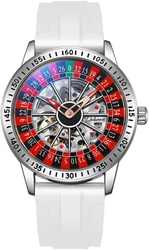 Wheel Dial Mechanical Watches for Men Luxury Hollow Skeleton clue precede eliminate subsidiary penmanship renter Trendy Automatic Watch Waterproof Luminous Personality Wristwatch Rotating 