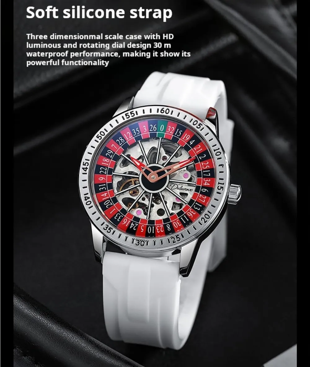 Wheel Dial Mechanical Watches for Men Luxury Hollow Skeleton clue precede eliminate subsidiary penmanship renter Trendy Automatic Watch Waterproof Luminous Personality Wristwatch Rotating 
