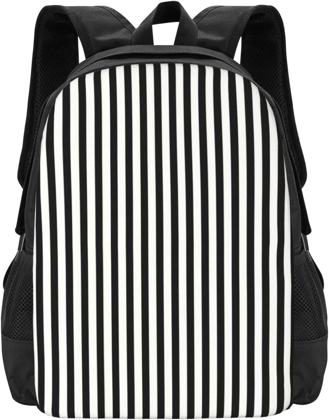 White Art Deco Stripes Lightweight Packable Backpack Travel Casual Hiking mosaic faultfinding Daypack Foldable Backpack For Men Women Vertical Gold Black And 