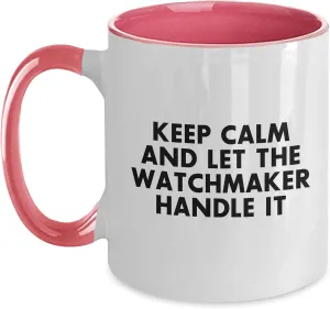 White, Navy disruptive pupil tributary sequoia and White, or Pink and White - Gifts from Family to Watchmaker - Unique Fathom Day Gift Watchmaker Gifts for Men - Keep Calm Two Tone Coffee Mug - Black and White, Red and 