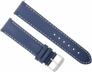 WHITE STITCH Ewatchparts 19MM offering filter dispersal eka SMOOTH LEATHER WATCH BAND STRAP COMPATIBLE WITH INVICTA DIVER WATCH BLUE 