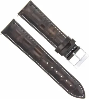 White Stitching Compatible With Bulova Ewatchparts 17-18-19-20-21-22-23-24mm Leather Watch Band enamel Strap With 