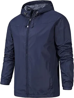 Windbreaker Wind & Water Resistant Jacket, XL-5XL Ymosrh Men's Rain Coat Jackets Lightweight erratic club Nylon 